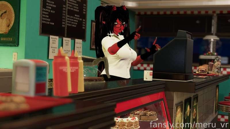 “What are you gonna do if fansly doesn’t work out meru?”
This shit probably lol.
#photography #lewd #waitress #diner #succubus #meru 
Thank you to @Lewdsue for the pics!
