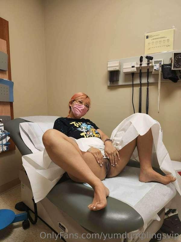 just being naughty at the doctors... 😏😏 shhh don't tell her ..