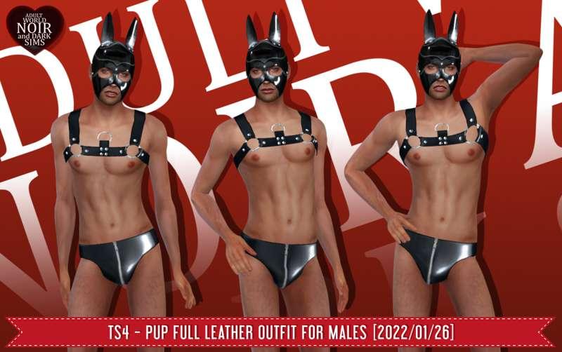 TS4 - (FULL) Pup Leather Outfit for Males - [2022-01-26]