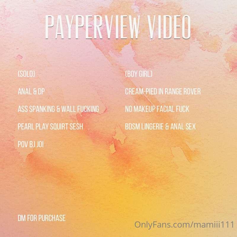 Temporary PPV list update 🤍 pls lmk if you have any question..