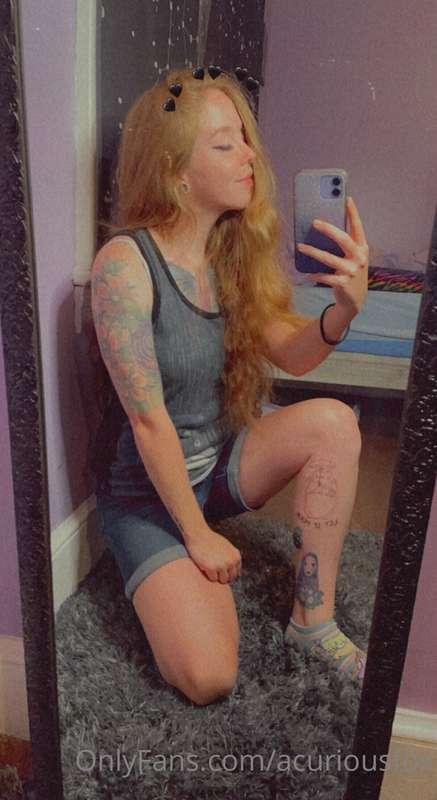 Got a new tattoo 🥰,  showing off my cute socks as well 😉