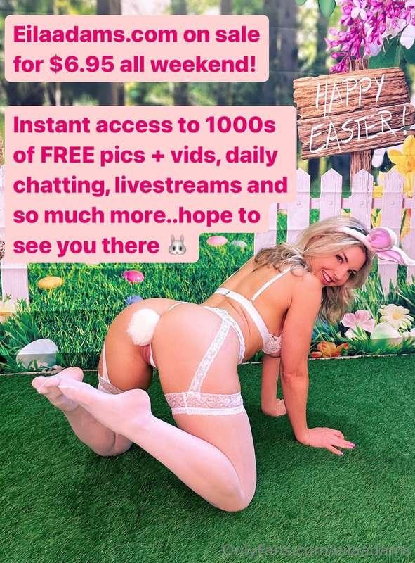 Hop on over to eilaadams.com! 🐰

I’ll be LIVE today at 1130 ..