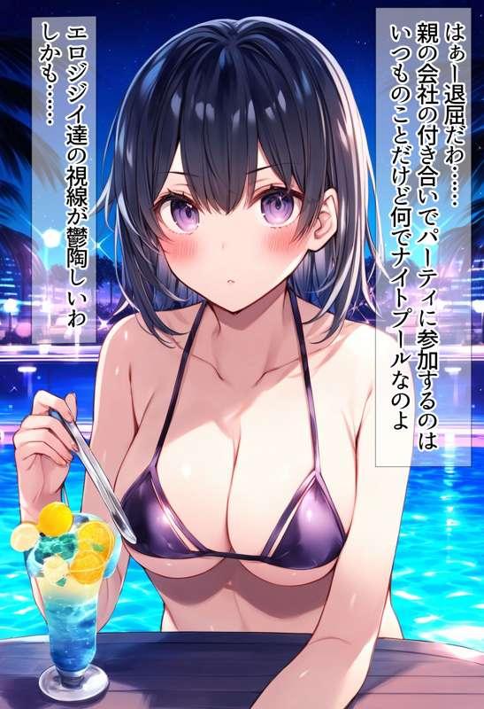 【本編のみ】超富裕層が参加するナイトプールパーティーに参加した雪ノ下陽乃　23枚(zip, pdf有り)