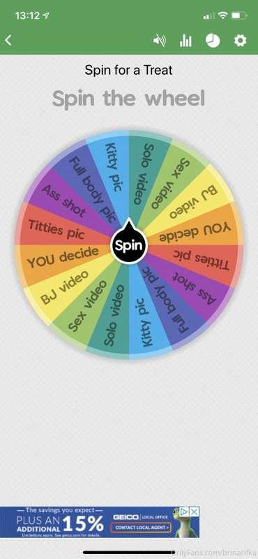 Who wants to play a game? Tip me $5 and say “spin the wheel”..