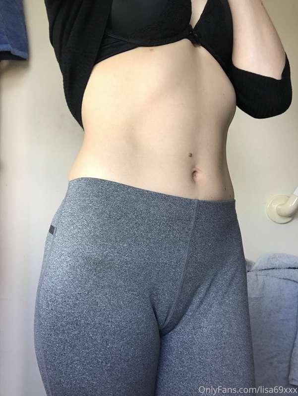 Low rise grey leggings and sexy undies