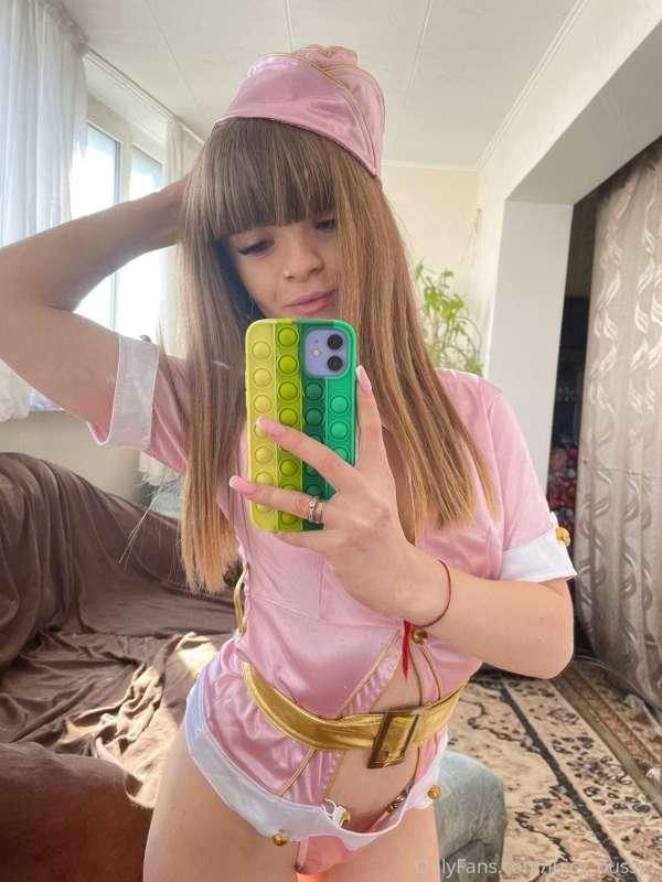 🙈👗👙🔞 Bought a new erotic stewardess costume, do you like rol..