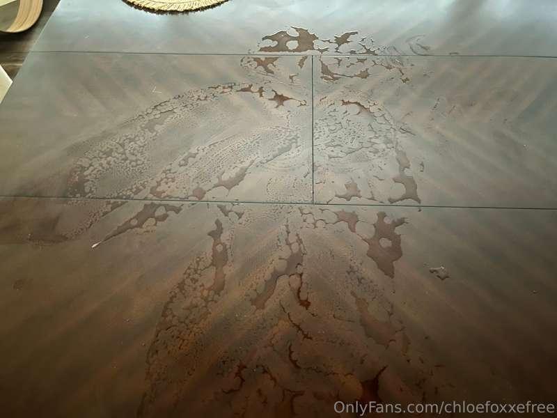 Aftermath of me squirting on my dining room table🥵 I then go..