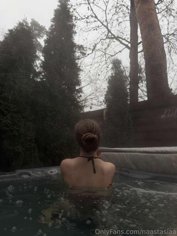 An open-air spa and jacuzzi before the new year is exactly w..