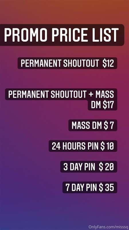 Creators!! If you would like a promo, check my prices! Dm me..