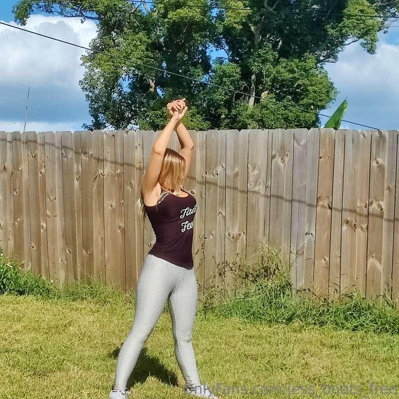 Back yard stretching