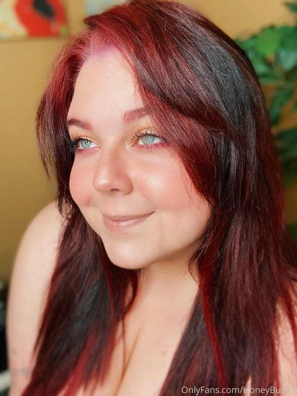 I dyed my hair more red & added a bunch of bright red streak..