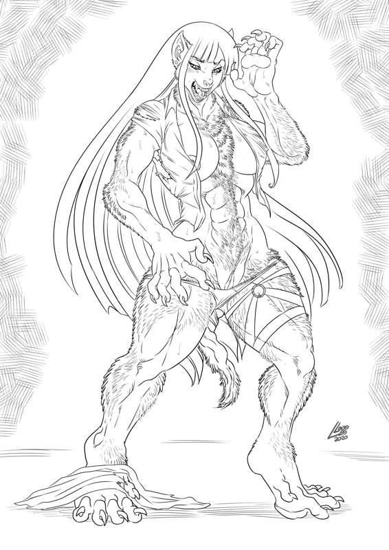 Nikki - The Were Jakkal (Part 2) LineArt & Sketch