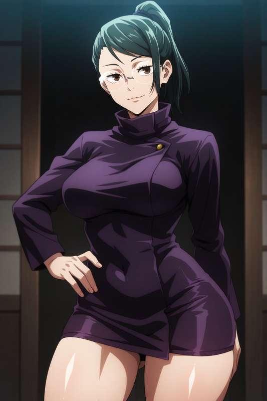 Maki Zenin 💜 ( ➡️ Swipe to strip and make her Cum ) 