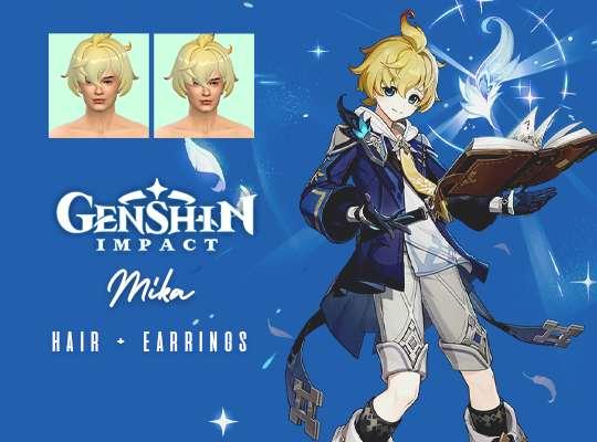 Mika Hair + Earrings (Genshin Impact)