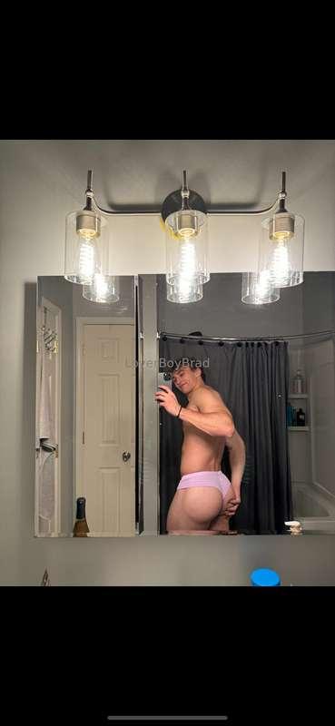 Purple or blue? Could always bite the underwear while we hav..