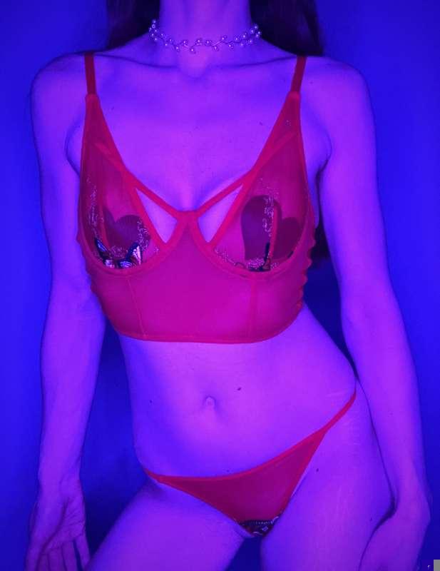 Scarlet mesh, nipple covers❤️‍🔥💋