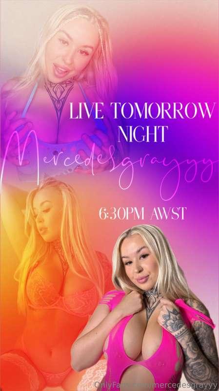 See you on my live tomorrow 😈🥰