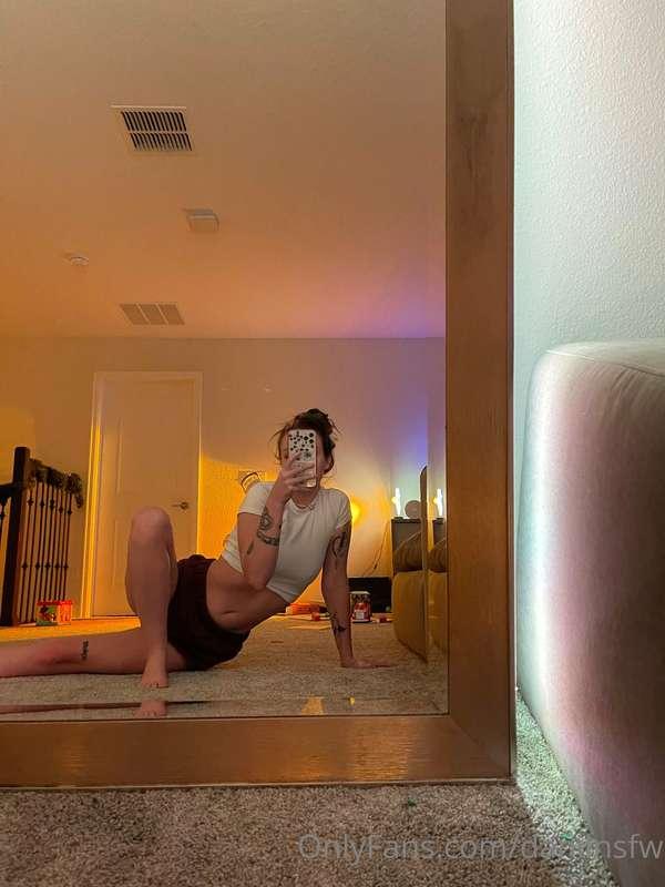 Doing some morning stretches and then off to get coffee, wha..