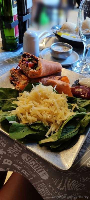 Enjoying a delicious lunch at a restaurant in the city.
