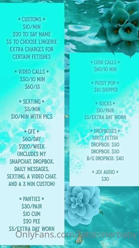 here’s my new menu 🤍