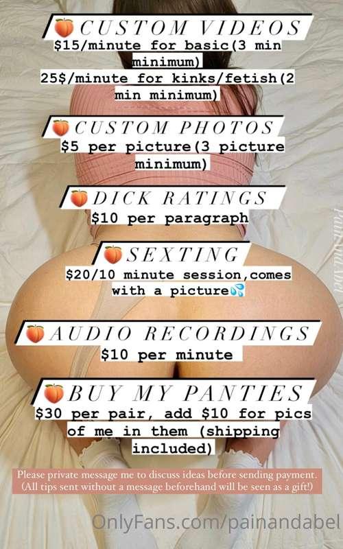 See below for information on customs, requests, and extras. ..