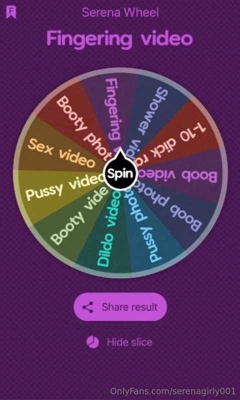 SPIN THE WHEEL IS BACK!! 
Guaranteed win every time! 
Tip un..
