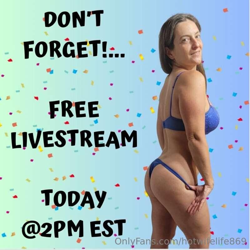 Friendly reminder..... ***FREE LIVESTREAM TODAY AT 2PM EST!*..