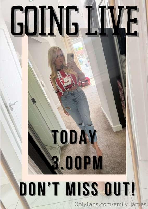 ‼️ LIVE IN THREE HOURS‼️