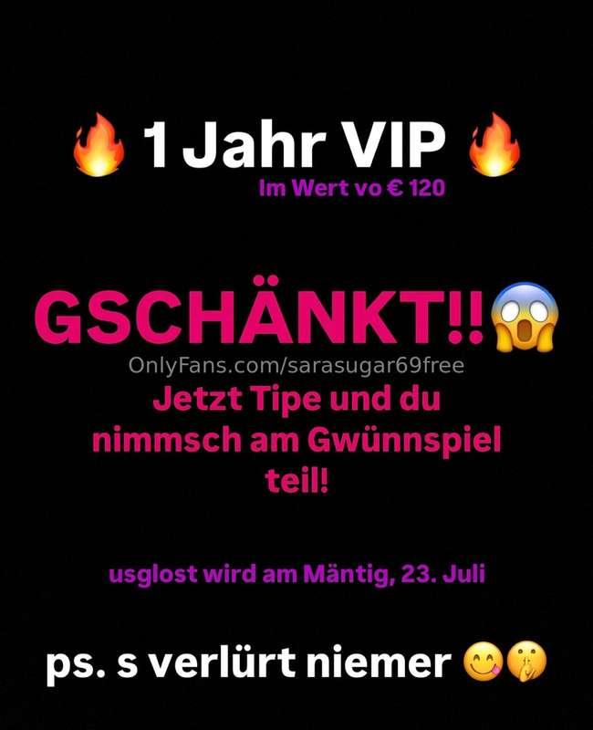🔥GWÜNN 1 JAHR LANG VIP 🔥Tip under dem Post mindestens € 1 un..