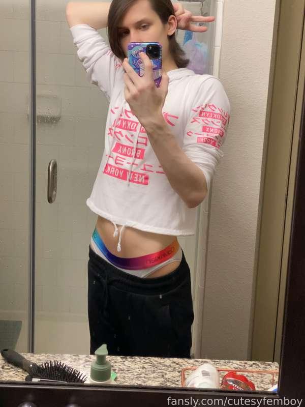 some pics of my tummy+cock+butt in my fav panties ^.^ posting other half tomorrow