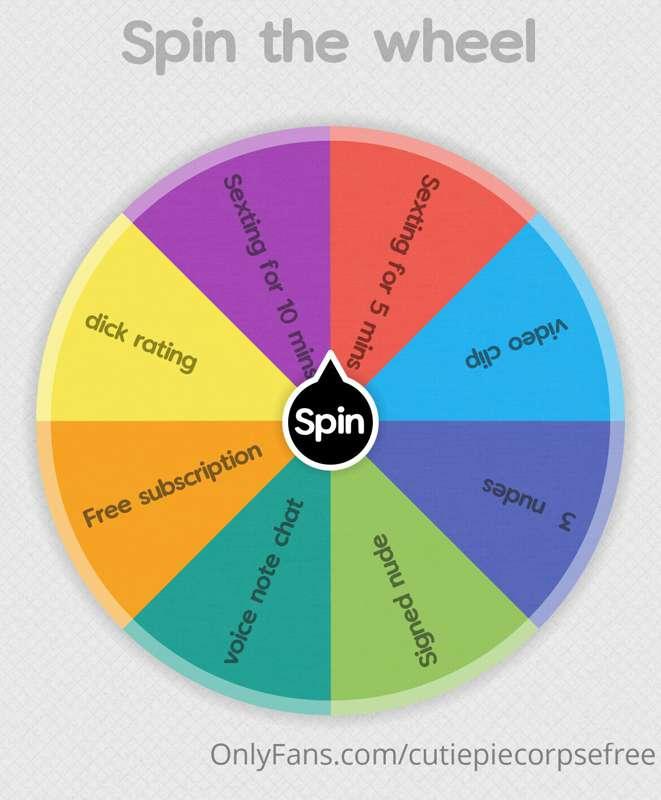 SPIN THE WHEEL!

£5 for one spin 
£10 for three spins 

I wi..