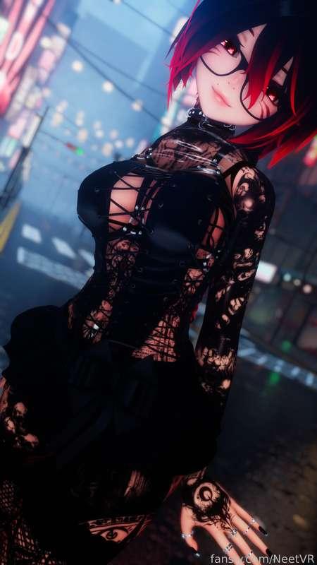 Part.5

Getting those Japan street vibes &lt;3

#vr #hentai #anime #goth #scene #emo #boobs #tattoos