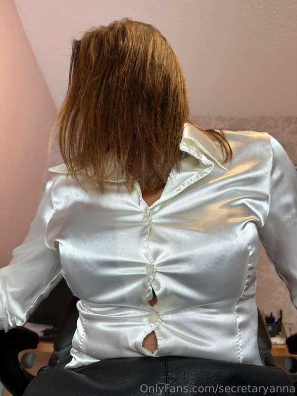 I'm bursting out of my satin blouse! 😂