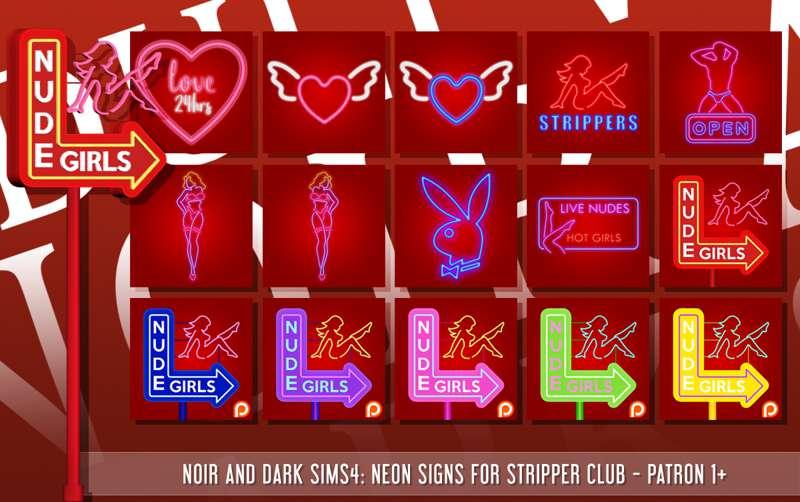 TS4 - Neon Signs for a Stripper Club - 1+