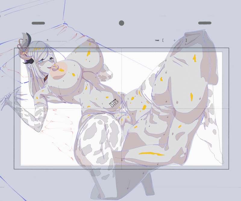 [wip,gif] Genshin cow Shenhe normal position