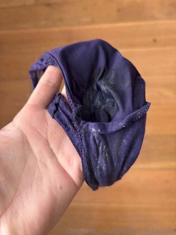 These got extra wet yesterday 😜These purple satin panties ar..