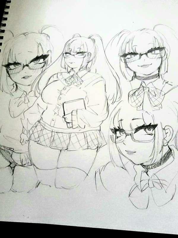 Chubby girl sketches 