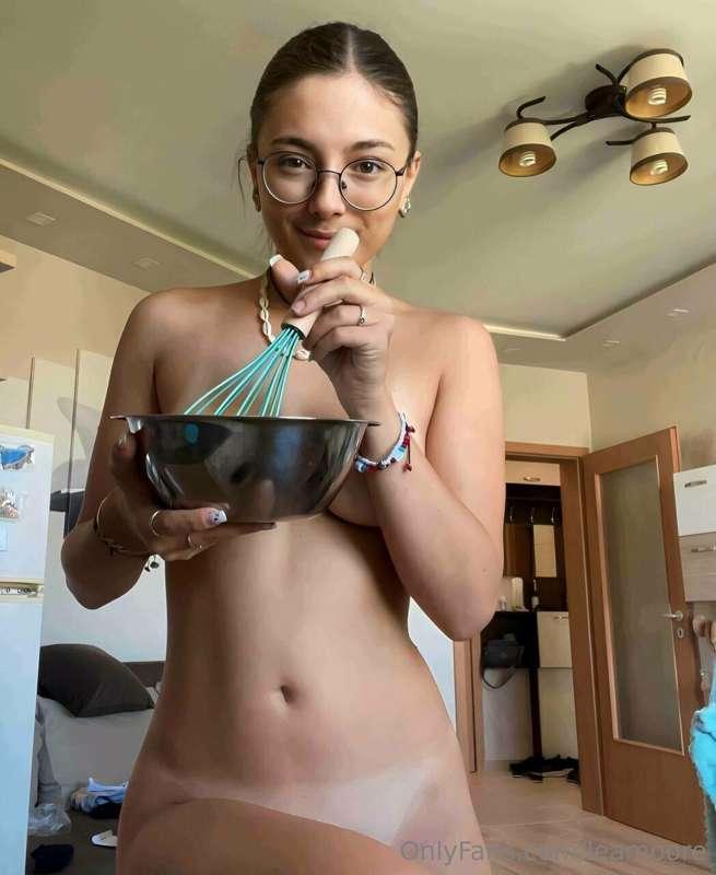 If you make breakfast without clothes on and with a slightly..
