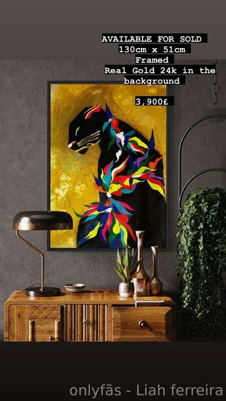 AVAILABLE FOR SOLD 
130cmx51cm
Real gold 24k in the backgrou..