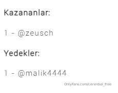 ✨️ÇEKİLİŞ SONUCU✨️
@zeusch tebrik ederim🥂 24 saat içinde ban..