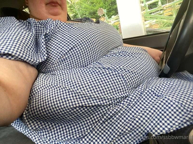 I can barely fit behind the wheel of the car, I’m so squeeze..