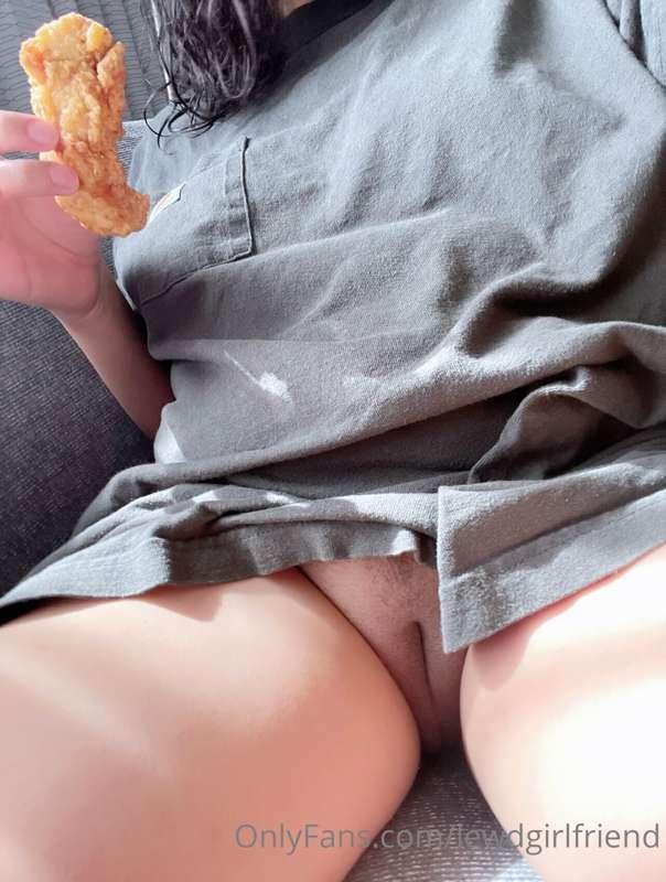 eating canes after sex. cum on shirt. this pic defines me