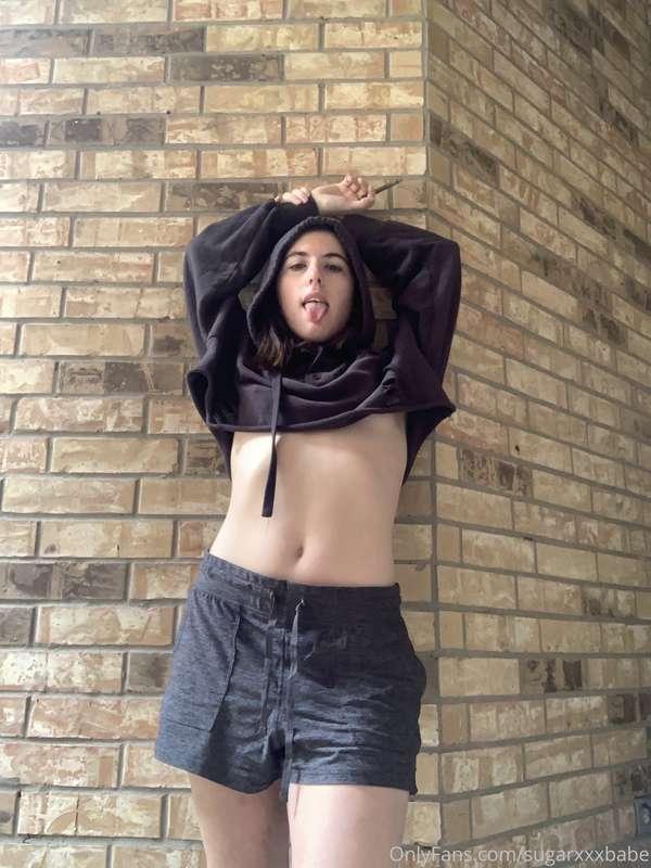 Almost took this with my tits out but the neighbors were out..