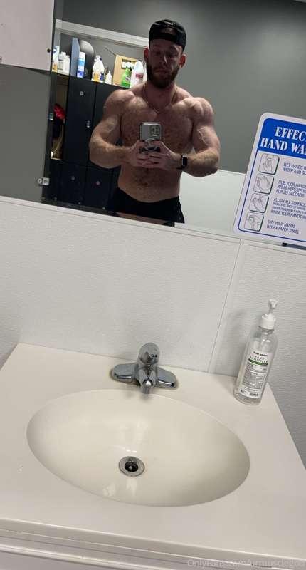 my cock fell out and leaked on the bench … who’s going to li..