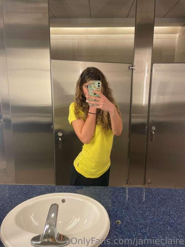 Gotta take lots of pics in the girls room between classes be..