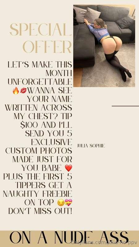 Let’s make this month unforgettable 🔥💋Wanna see your name wr..