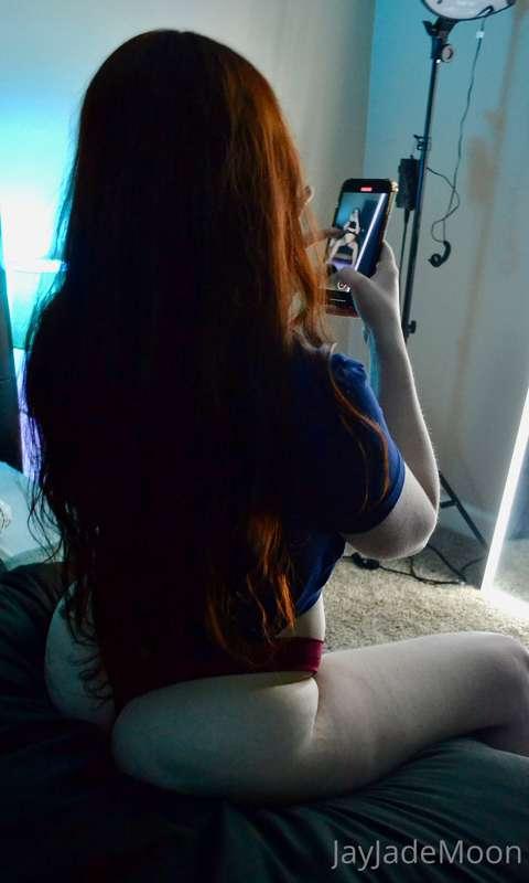 Checking my outfit before the scene