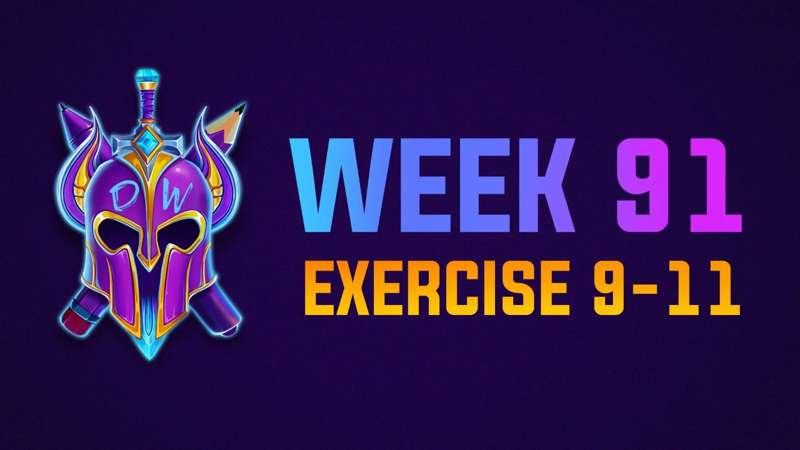 Exercise 9-11 Livestream WEEK 91