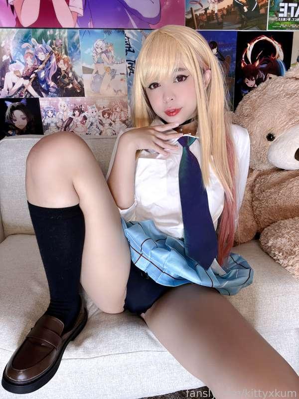 marin kitagawa cosplay from my dress up darling :)
after school hang outs with marin can get a little...hot.

tags: cosplay, marin kitagawa, uniform, school girl, skirt, upskirt, shaved, tongue, ahegao, spreading. 

tags: