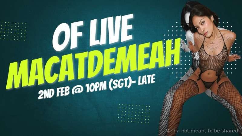 Mark your calendar!!!! set all alarms!!!! im going live agai..
